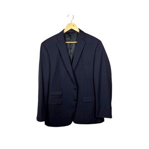 Calvin Klein Men’s 100% Wool Blazer in Navy Check Size 44R